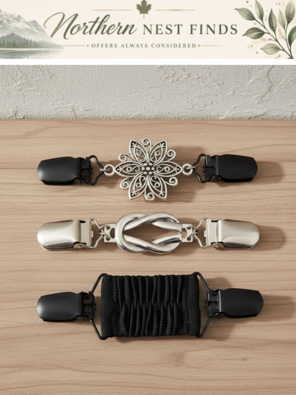 3 Pack Dress Waist Tightener Clips Alloy Fit and Flare Cinch for Sweaters